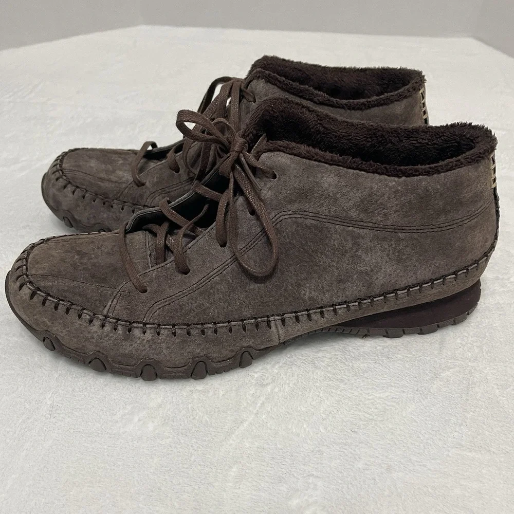 Skechers Bikers Totem Pole Chukka Boots Chocolate Brown 49013 Women's Size 10‎